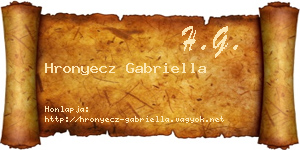 Hronyecz Gabriella névjegykártya